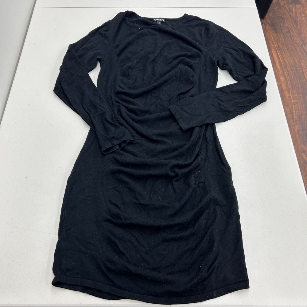 Express Black Bodycon Long Sleeve Dress
